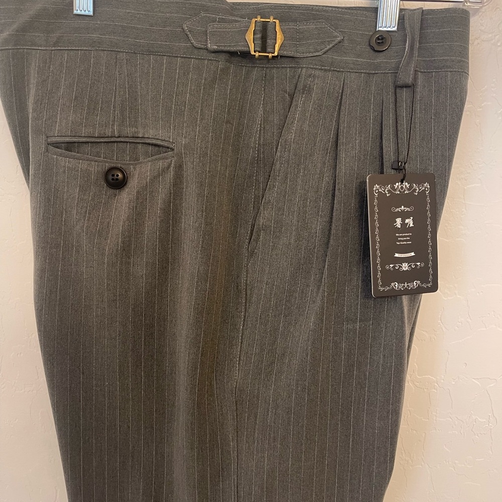Grey pinstriped mens shorts